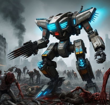 Mechanized Mayhem: Tactical Upgrades in a Zombie Swarm Battlefield Logo