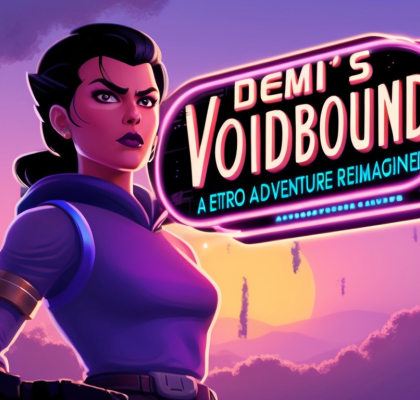 Demi’s Voidbound Quest: A Retro Adventure Reimagined Logo